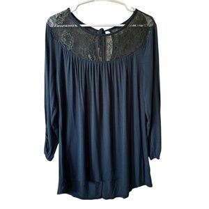 MAURICES BLUE LACE FLOWY BLOUSE
